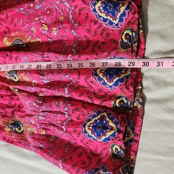 Raviya Women SZ S Pink Paisley Print Pull On Style Smocked Lined Tube Top Dress - Picture 12 of 14